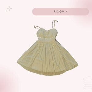 Vintage Ivory Dress with Tulle and Ruffle Details